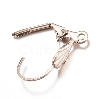 Ion Plating(IP) 304 Stainless Steel Leverback Earring Findings X-STAS-D167-57RG-1