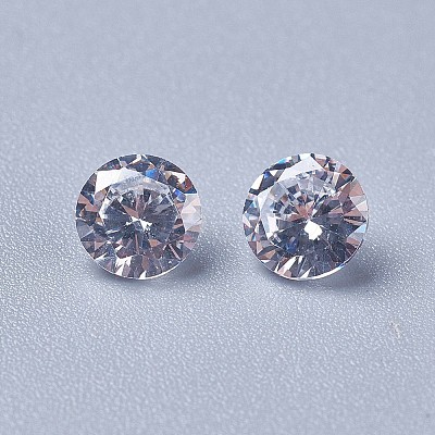 Cubic Zirconia Pointed Back Cabochons ZIRC-WH0001-B06-1