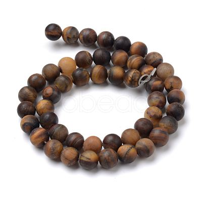 Natural Tiger Eye Round Bead Strands G-T055-10mm-04-1