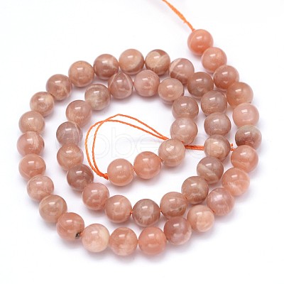 Round Natural Grade B Sunstone Beads Strands X-G-F222-33-6mm-1