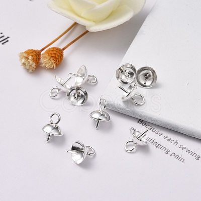 304 Stainless Steel Cup Pearl Peg Bails Pin Pendants X-STAS-H410-19S-B-1