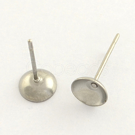 Non-Tarnish 304 Stainless Steel Post Stud Earring Findings X-STAS-R063-48-1