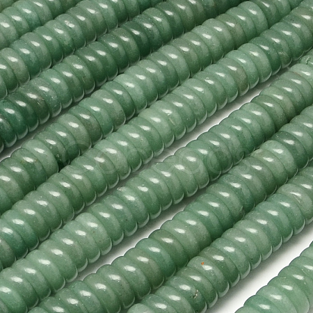 Flat Round/Disc Natural Green Aventurine Beads Strands X-G-R310-10-1