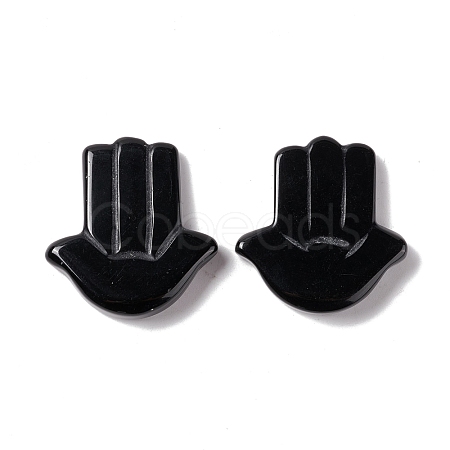 Natural Obsidian Cabochons G-E579-04F-1