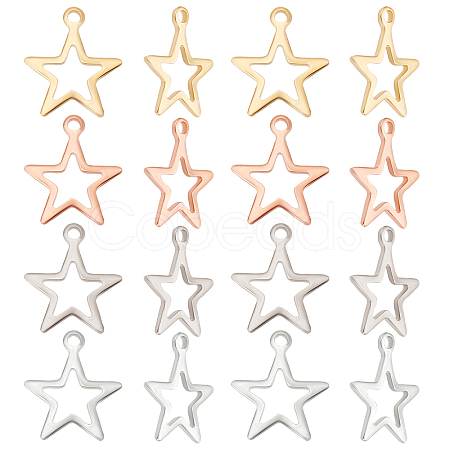 Beebeecraft 80Pcs 4 Colors 304 Stainless Steel Pendants STAS-BBC0001-92-1