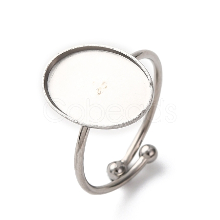 Adjustable 304 Stainless Steel Cuff Ring Components STAS-D372-13P-01-1
