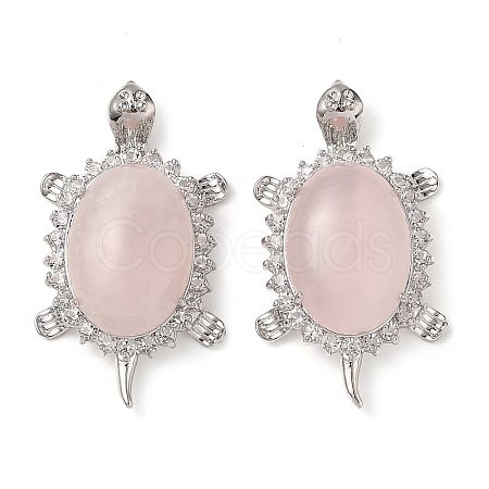 Natural Rose Quartz Pendants G-A095-04P-02-1