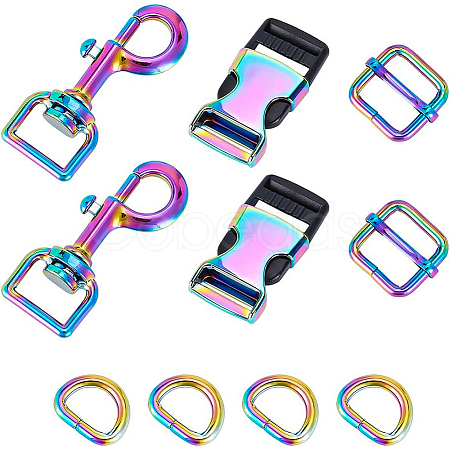 BENECREAT 10Pcs 4 Style Alloy Buckles FIND-BC0003-35-1