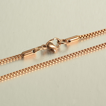 304 Stainless Steel Box Chain Necklaces Necklaces NJEW-L353-15-1