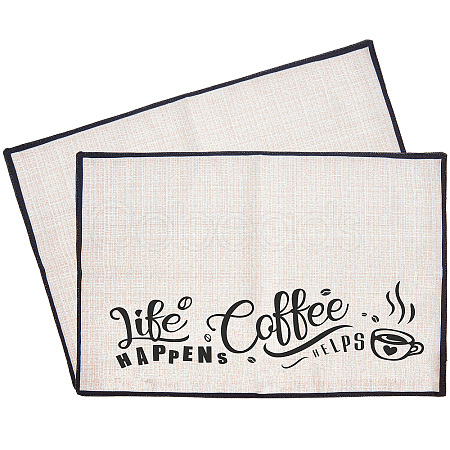 Coffee Theme Cotton and Linen Cup Mats AJEW-WH0201-019-1