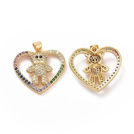Brass Micro Pave Colorful Cubic Zirconia Pendants ZIRC-F134-01G-1