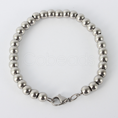 Tarnish Resistant 304 Stainless Steel Beaded Bracelets BJEW-N240-16P-1
