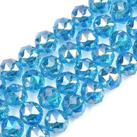 Transparent Electroplate Glass Beads Strands EGLA-N002-34C-B13-1