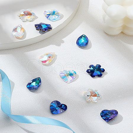 12Pcs 6 Styles Glass Pendants GLAA-LP0001-29-1