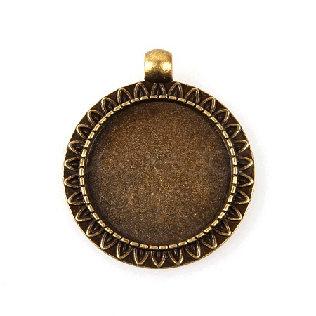 Vintage Tibetan Alloy Pendant Cabochon Bezel Settings X-TIBEP-M018-35AB-NF-1