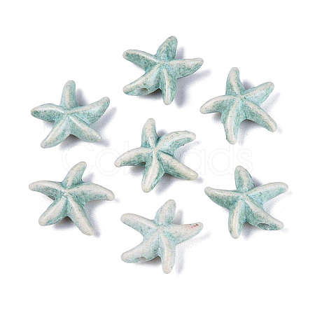 Spray Painted Synthetic Turquoise Beads Strands G-Q606-110F-1