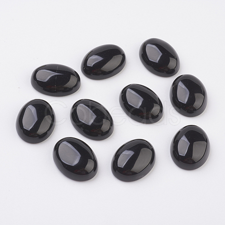 Natural Obsidian Flat Back Cabochons X-G-G741-30x40mm-20-1