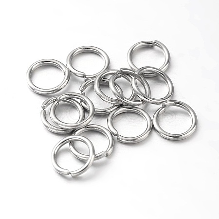 Eco-Friendly PVD Vacuum Plating & Long-Lasting Plated Brass Open Jump Rings X-KK-E663-8mm-P-1