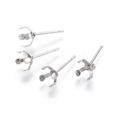 Tarnish Resistant 304 Stainless Steel Stud Earring Findings X-STAS-L219-03B-P-1