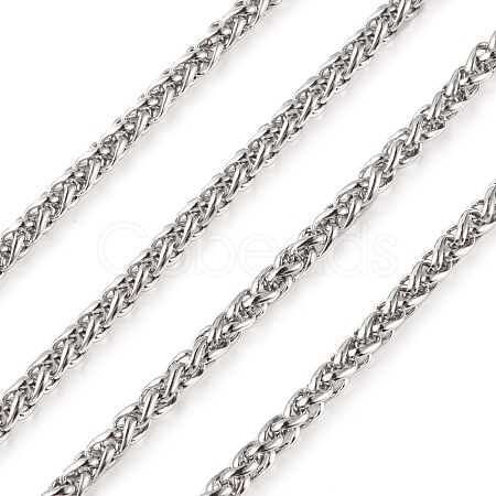 Tarnish Resistant 304 Stainless Steel Wheat Chains STAS-O076-07-1
