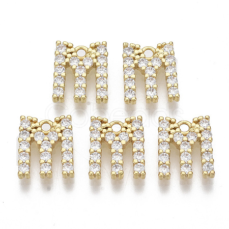Brass Micro Pave Cubic Zirconia Charms X-KK-T060-05-M-G-NF-1
