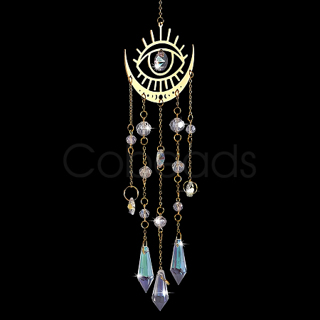 1Pc Metal Moon Hanging Ornaments AJEW-CN0004-04A-1