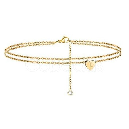 Heart Brass with Crystal Rhinestone Anklets FS-WGC43DA-03-1