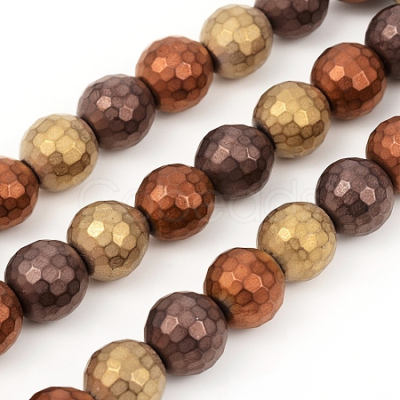 PVD Vacuum Plating Non-magnetic Synthetic Hematite Beads Strands X-G-F682-01C-1