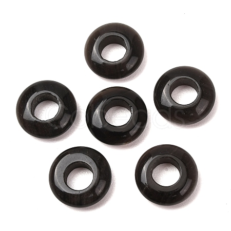 Natural Silver Sheen Obsidian European Beads G-C134-01H-1