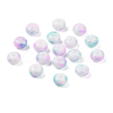 Opaque Spray Painted Glass Beads X1-GLAA-G118-01G-1