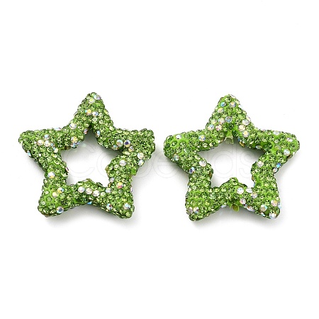 Star Shape Polymer Clay Rhinestone Beads CLAY-NH0001-06I-1