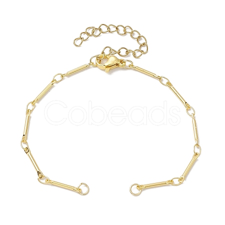Brass Bar Link Chain Bracelet Making AJEW-JB01219-01-1