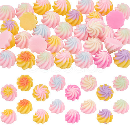 120Pcs Opaque Resin Cabochons RESI-GA0001-46-1