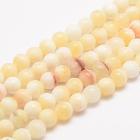 Natural Honey Jade Bead Strands G-K153-B26-6mm-1