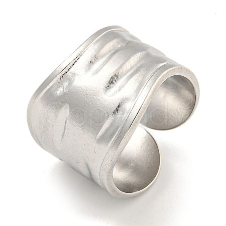 Non-Tarnish 304 Stainless Steel Open Cuff Finger Rings RJEW-P114-12P-1
