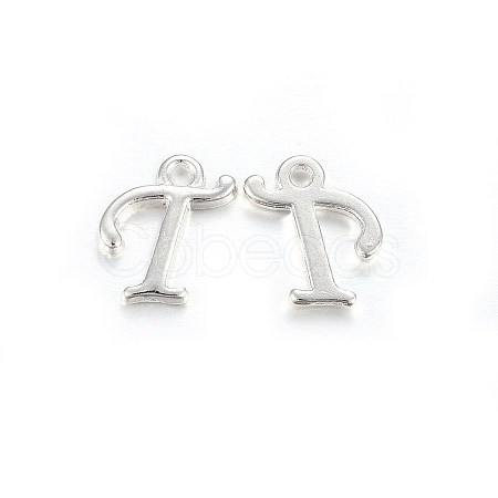 Silver Color Plated Alloy Letter Pendants PALLOY-J718-01S-T-1