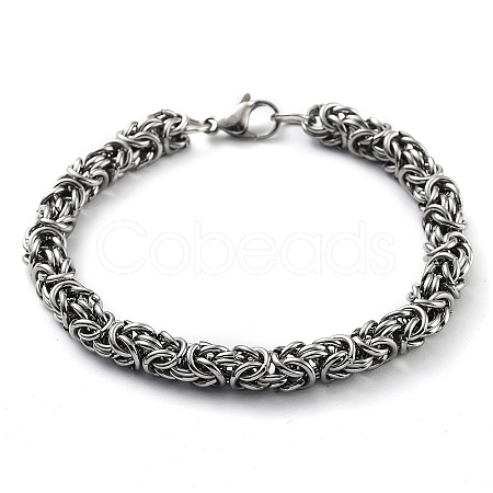 Non-Tarnish 201 Stainless Steel Rope Chain Bracelet BJEW-Z023-03D-1