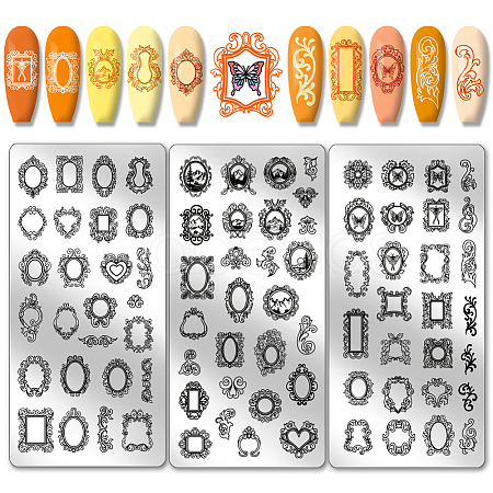 Stainless Steel DIY Nail Art Templates MRMJ-WH0092-071-1