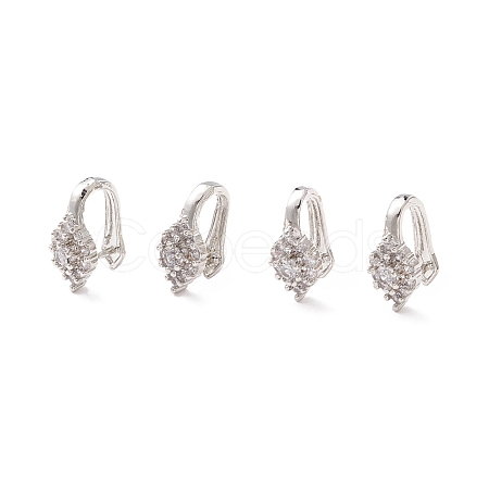 Brass Micro Pave Cubic Zirconia Pinch Bails KK-K266-02P-1