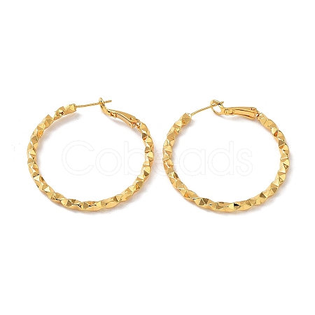 Brass Round Ring Hoop Earrings EJEW-A025-01C-1