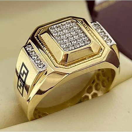 Square Alloy with Crystal Rhinestone Finger Rings FS-WG4A2D8-08-1