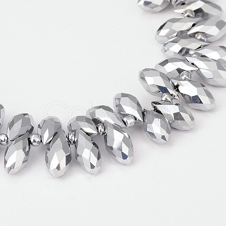 Electroplate Glass Beads Strands X-EGLA-J068-FP01-1