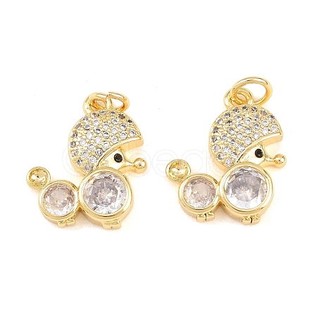 Brass Micro Pave Cubic Zirconia Pendants KK-C162-075G-1