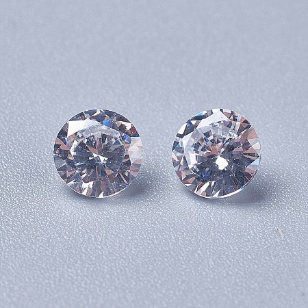 Cubic Zirconia Pointed Back Cabochons ZIRC-WH0001-B06-1