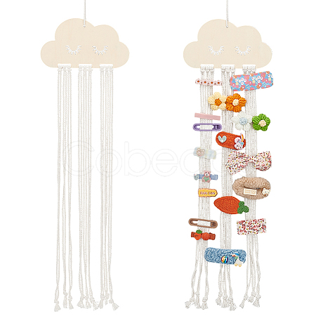 Cloud Wooden Hairpin Hair Clip Hanging Holder Storage Organizer WH-WG78846-01-1