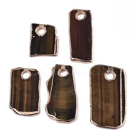 Natural Tiger Eye Pendants G-N0326-61G-1