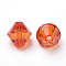 Transparent Acrylic Beads, Bicone, Orange, 6x5.5mm, Hole: 1.5mm, about 6120pcs/500g