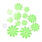 3D Plastic Luminous Wall Stickers, with Adhesive Tape, for Home Living Room Bedroom Wall Decorations, Flower, Lime, 50~100x0.2mm, 12pcs/set