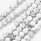 Natural Howlite Beads Strands, Frosted, Round, 8mm, Hole: 1mm, about 47pcs/strand, 15.3 inch