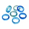 Dyed & Heated Natural Agate Finger Rings for Women, Deep Sky Blue, 5.5mm, Inner Diameter: 17~17.5mm